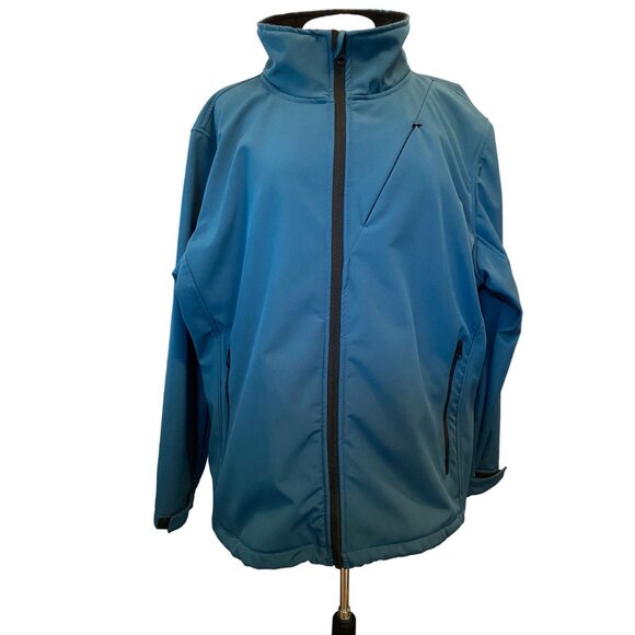 Iceberg Outerwear Jacket Men 2XL Blue Green Windproof Waterproof Soft Shell - Picture 2 of 13